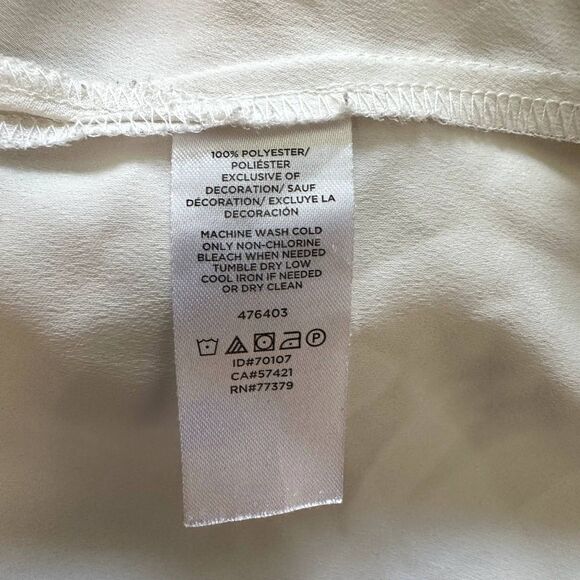 Ann Taylor Factory White Camisole – Size Small Black Lace Trim Sleeveless Top - Picture 6 of 6